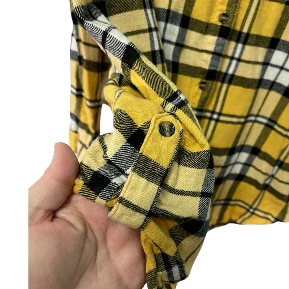 No Boundaries Juniors XXXL 21 Plaid Hooded Button Up Flannel Shirt Jacket - Picture 3 of 11